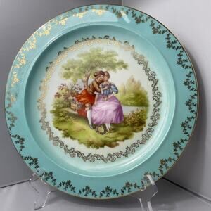 West Germany Rembrandt 10.5" Dinner Plate by Gloria Fine Porcelain Gilt‎